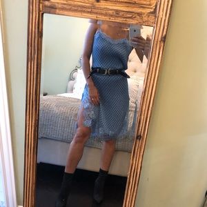 Free people slip lace trim midi